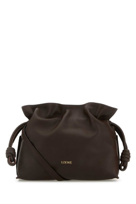 Мини-клатч «Фламенко» из шоколадно-коричневой кожи наппа от LOEWE (A411FC2XA6)