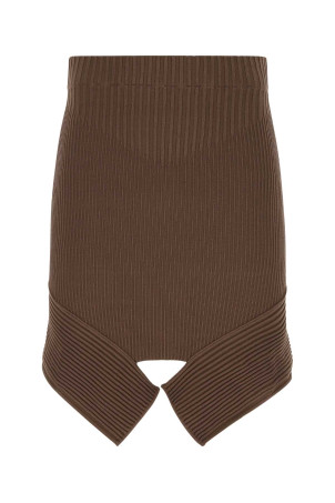 Brown stretch viscose blend skirt ANDREA ADAMO (ADFW21SK06031477)