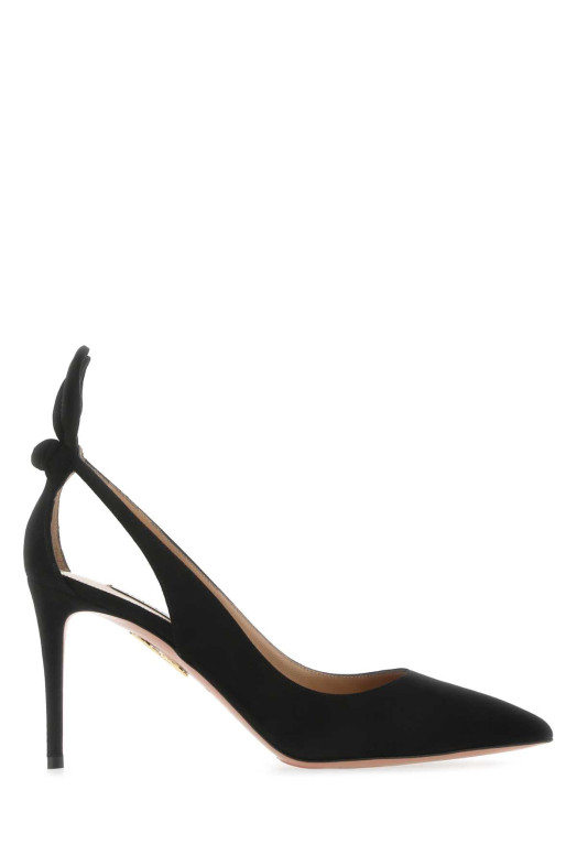 Black suede Bow Tie 85 pumps Black AQUAZZURA (DENMIDP0SUE)