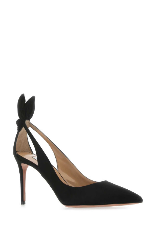 Black suede Bow Tie 85 pumps Black AQUAZZURA (DENMIDP0SUE)