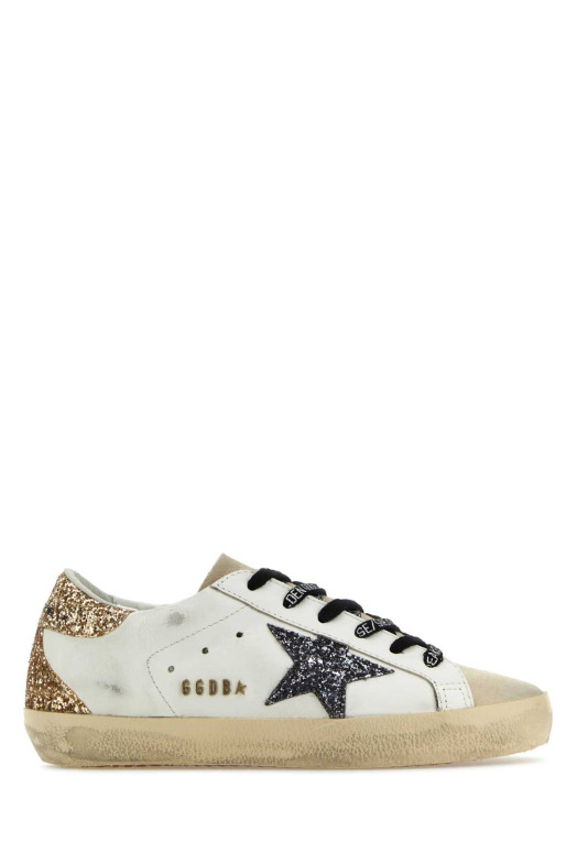 Многоцветные кожаные кроссовки Superstar бренда GOLDEN GOOSE DELUXE (GWF00102F005358)