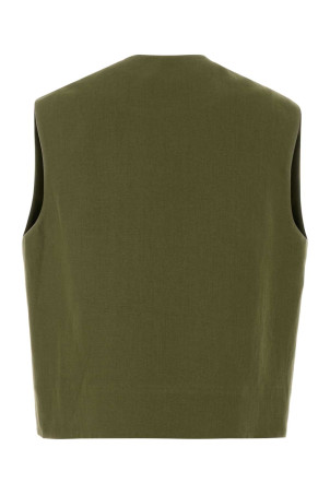 Olive green linen Midday Sun vest BLAZE (JKGGS04MDY)