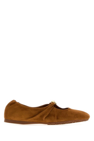 Caramel suede Pebble Soft ballerinas Beige LOEWE (LLPF466X04)