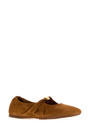 Caramel suede Pebble Soft ballerinas Beige LOEWE (LLPF466X04)