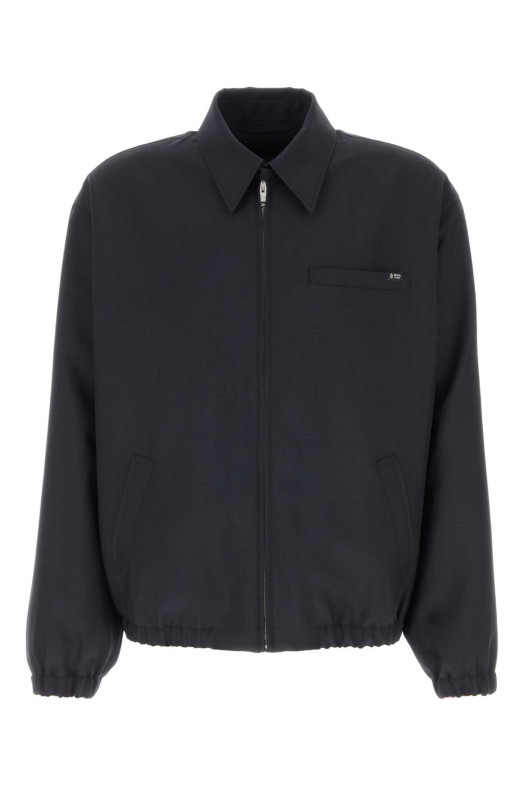 Midnight blue wool blend bomber jacket Blue PRADA (SGD190SOOO17LK)
