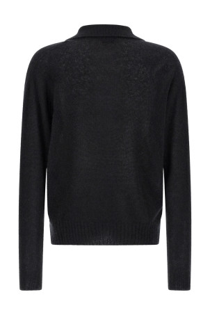 Cashmere and silk polo shirt Black