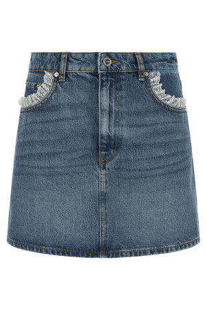 Denim and lace skirt Blue