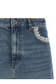 Denim and lace skirt Blue