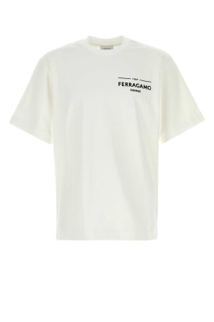 White cotton t-shirt White SALVATORE FERRAGAMO (145920796647)