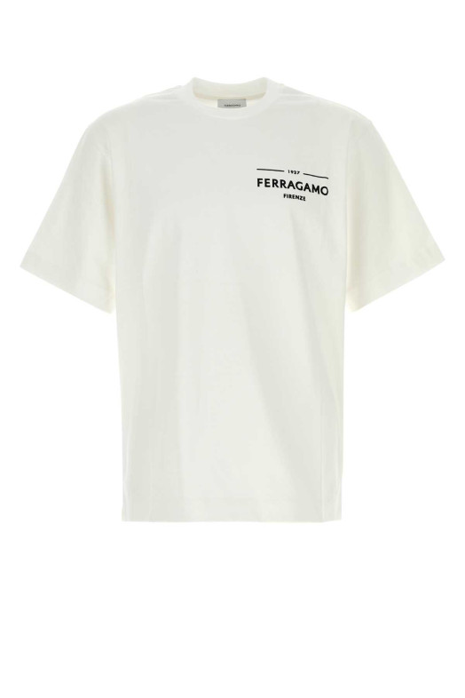 Белая хлопковая футболка SALVATORE FERRAGAMO (145920796647)