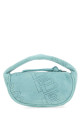 Sea green suede micro Cush handbag BY FAR (22CRMICAAQAPFLSMA)