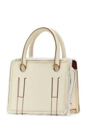 Ivory leather mini Otto handbag Beige DENTRO (23WDNBO002)