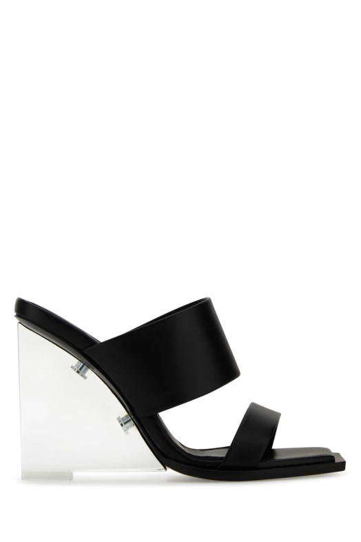 Черные кожаные туфли-муле Shard от ALEXANDER MCQUEEN (746240WIDQ0)