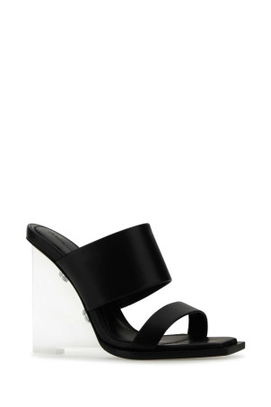 Black leather Shard mules Black ALEXANDER MCQUEEN (746240WIDQ0)