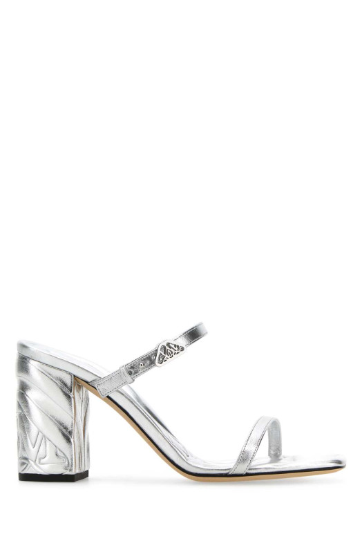Silver leather Seal mules ALEXANDER MCQUEEN (780711WIF11)