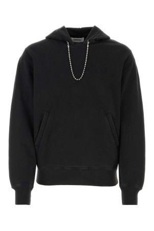 Black cotton oversize sweatshirt Black AMBUSH (BMBB001S24FLE001)