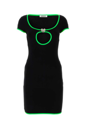 Black stretch viscose mini dress AMBUSH (BWDB043S23JER001)
