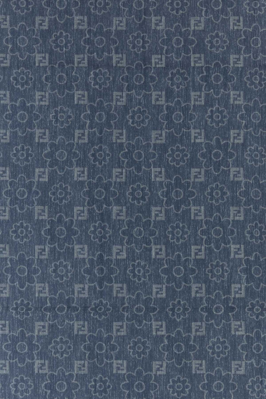Denim blue cotton blend scarf FENDI (FXT069B01R)