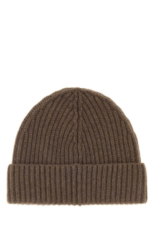 Brown cashmere beanie hat Beige LOEWE (KSA9OT1X01)