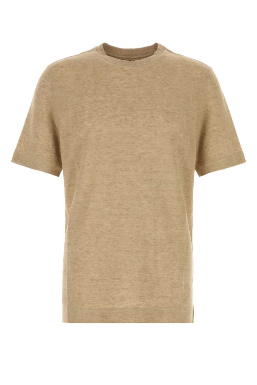 Cappuccino linen t-shirt ZEGNA (RUH352A3H776)