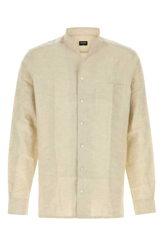 Рубашка из льняной ткани цвета «меланж-песок» ZEGNA (RUHX31A3SRG10)