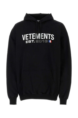 Black cotton blend oversize sweatshirt Black VETEMENTS (UE54HD100B)