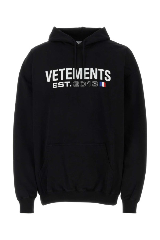 Black cotton blend oversize sweatshirt Black VETEMENTS (UE54HD100B)