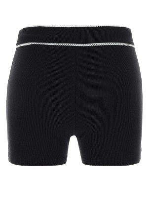 Black stretch cotton shorts MARINE SERRE (WSH017ACJER0011)