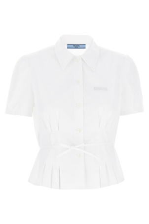 Сорочка в складку, біла PRADA P499HSOOO1XV2F0009