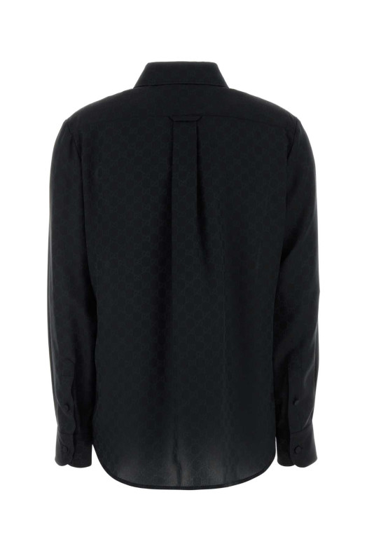 Черная рубашка из крепа GUCCI (798725ZAISQ)