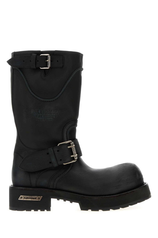 Черные кожаные ботинки Venom от BALENCIAGA (833581WCAL1)