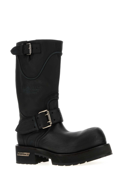 Черные кожаные ботинки Venom от BALENCIAGA (833581WCAL1)