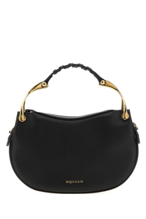 Black leather mini Wishbone handbag Black ALEXANDER MCQUEEN (8746101HBCA)