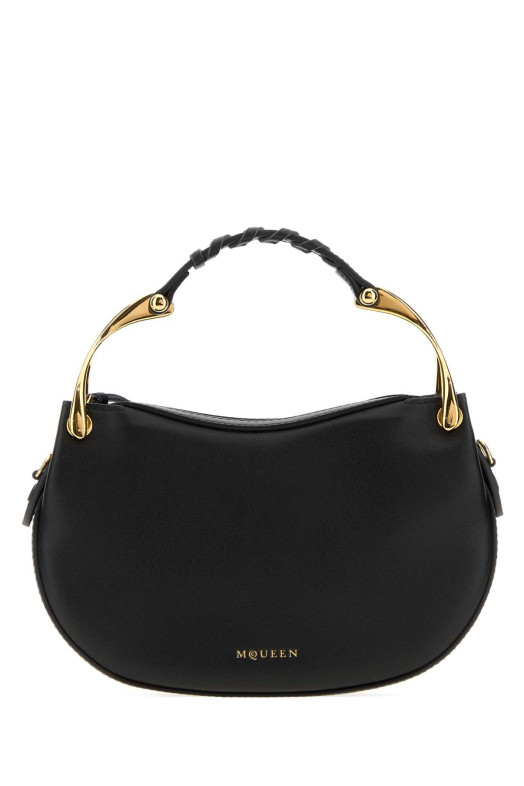 Black leather mini Wishbone handbag Black ALEXANDER MCQUEEN (8746101HBCA)