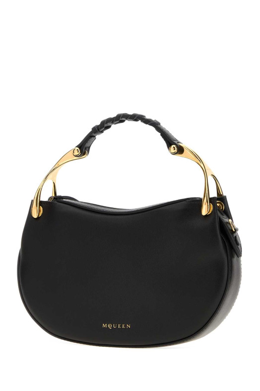 Black leather mini Wishbone handbag Black ALEXANDER MCQUEEN (8746101HBCA)