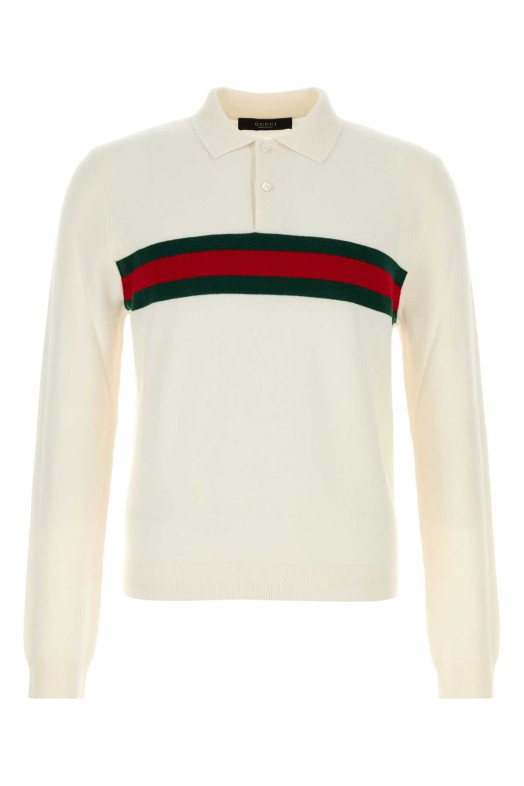 Ivory cashmere polo shirt GUCCI (875162XKFPA)