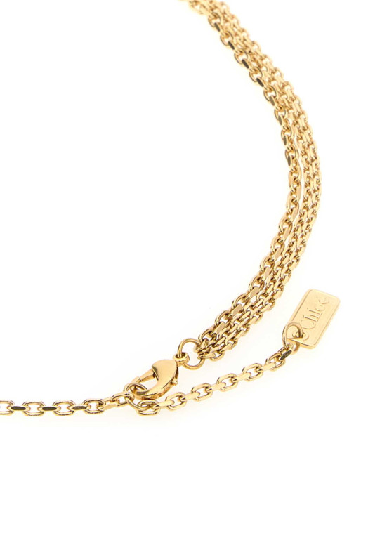 Gold metal ChloÃ© Mini Paddington necklace CHLOE (CH26AJN06CB7)