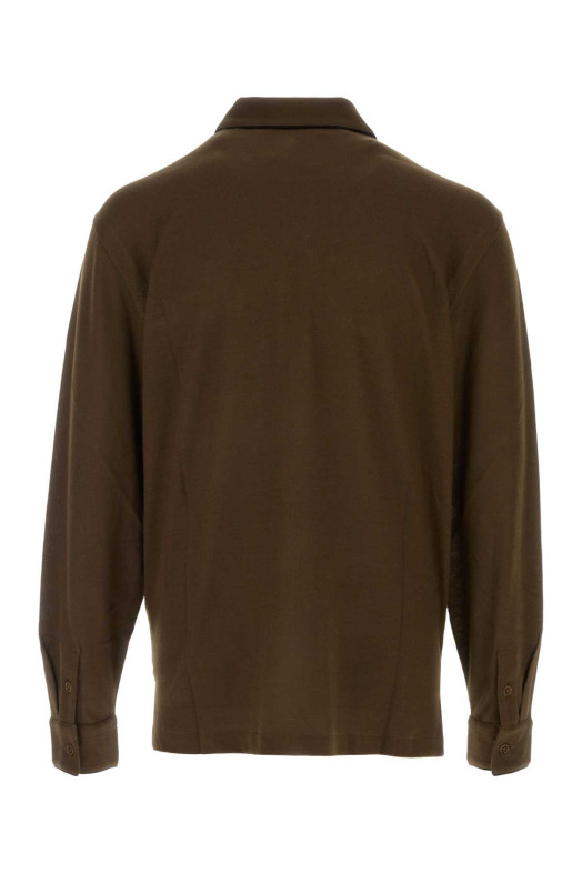Chocolate piquet polo shirt TOM FORD (JPL019JMS032)