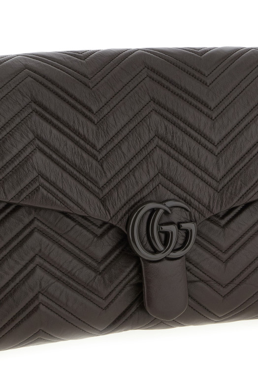 Большая сумка через плечо «GG Marmont», коричневая 850653AAFS12019