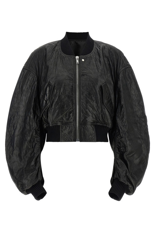 'Secchia Cropped Flight' bomber jacket Black