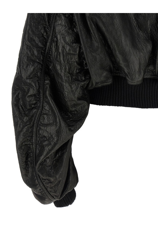 'Secchia Cropped Flight' bomber jacket Black