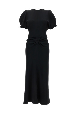 'Gathered Waist Midi' dress Black