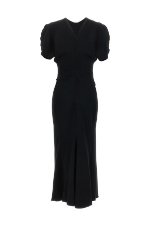 'Gathered Waist Midi' dress Black