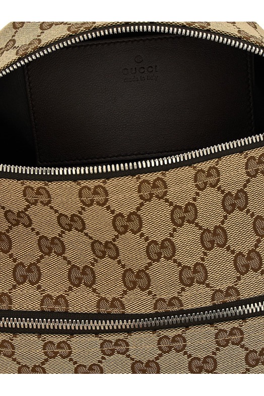 Small GG cylindrical shoulder strap Beige
