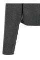 'Shiny Zipper Pull' Wool cardigan Gray