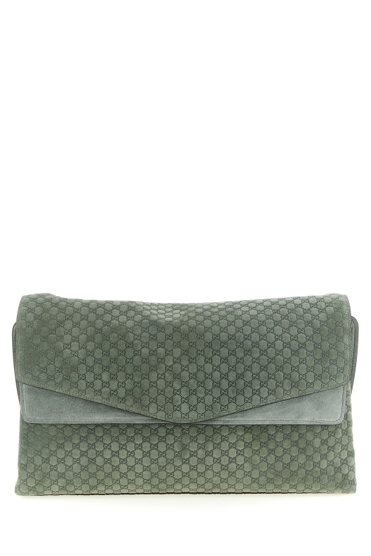 GG — большая замшевая сумка через плечо, зеленая GUCCI 857362AAF0P3403