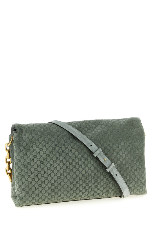 GG — большая замшевая сумка через плечо, зеленая GUCCI 857362AAF0P3403