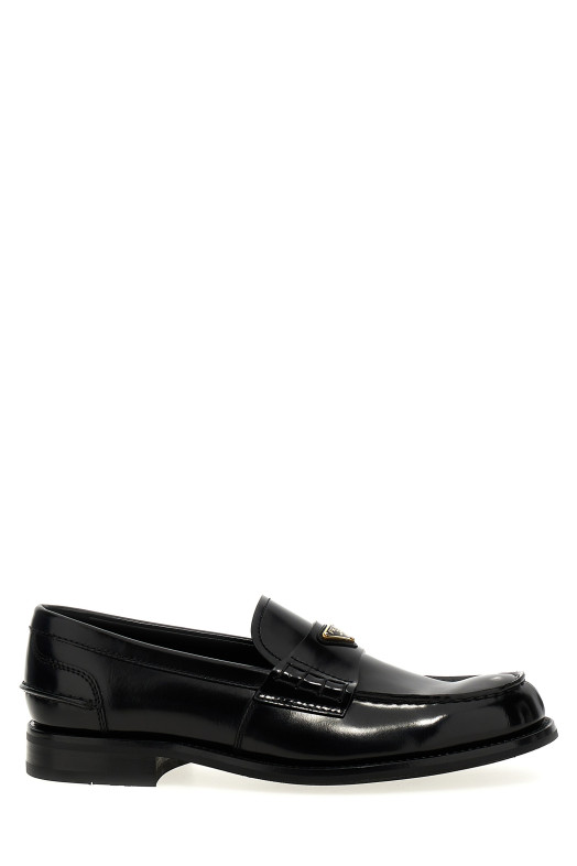 Лоферы с логотипом, черные PRADA 2DB223FX000055F0002
