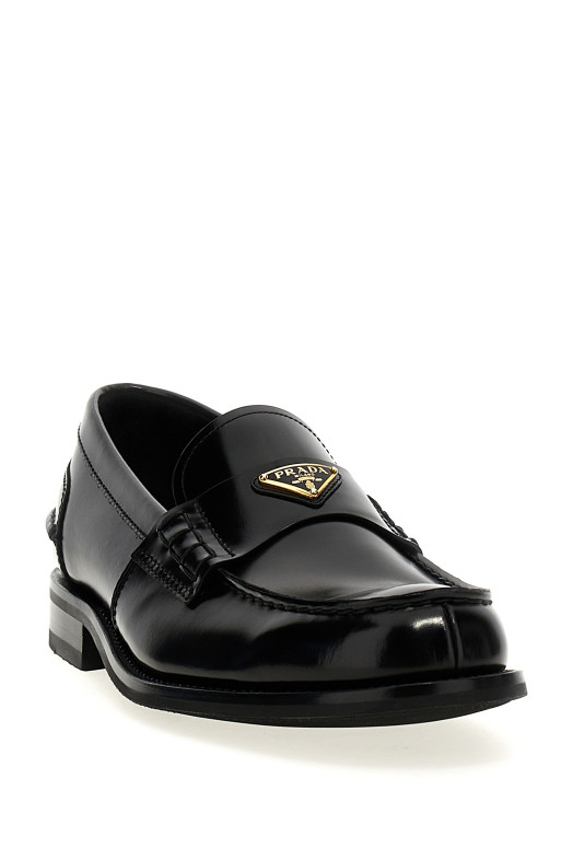 Лоферы с логотипом, черные PRADA 2DB223FX000055F0002