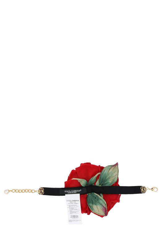 Чокер с аппликацией в виде розы, красный DOLCE & GABBANA FT050RGER89R2244